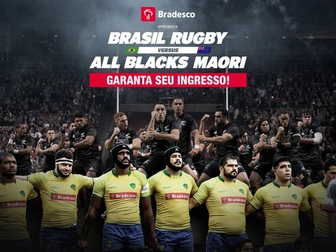 Além dos clientes com cartões de créditos Bradesco, hoje tem início a venda geral de ingressos para a partida entre All Blacks Maori X Brasil Rugby