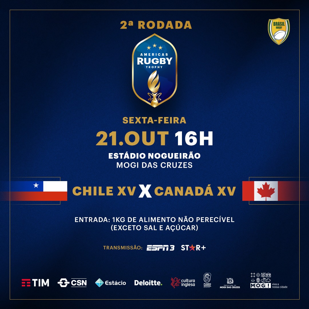 Chile e Canadá duelam nessa sexta no Americas Rugby Trophy