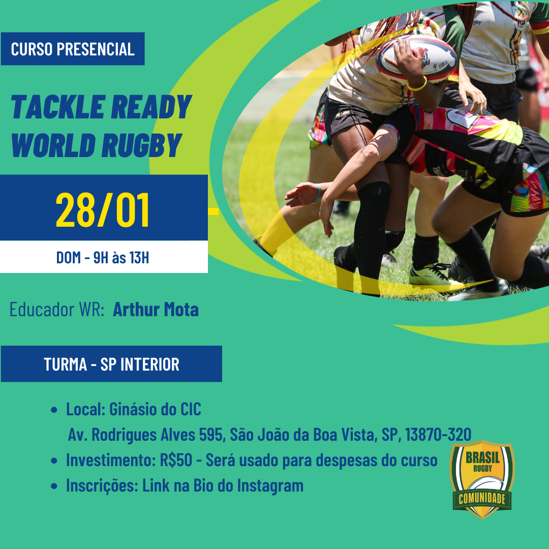 Curso disponível Tackle Ready – World Rugby – Inscreva-se já