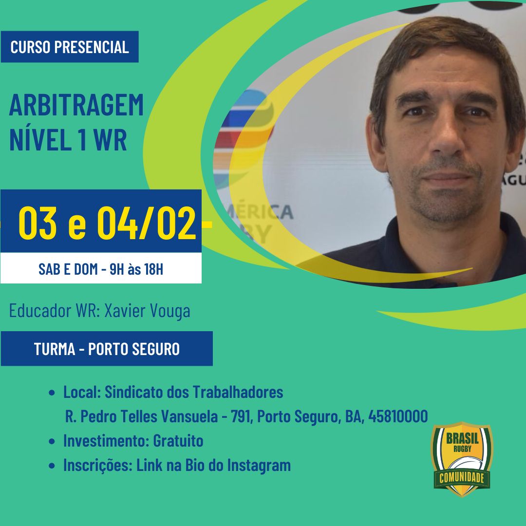 Curso de Arbitragem WR Nivel 1 em Porto Seguro, BA – Inscreva-se já