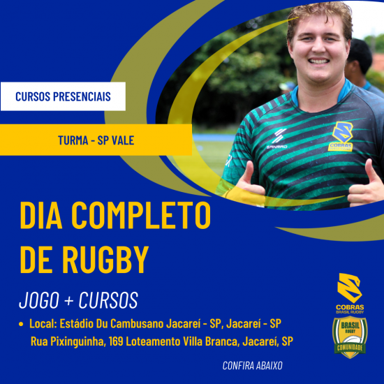 Dia completo de Rugby: Jogo dos Cobras + Cursos –  Inscreva-se já!