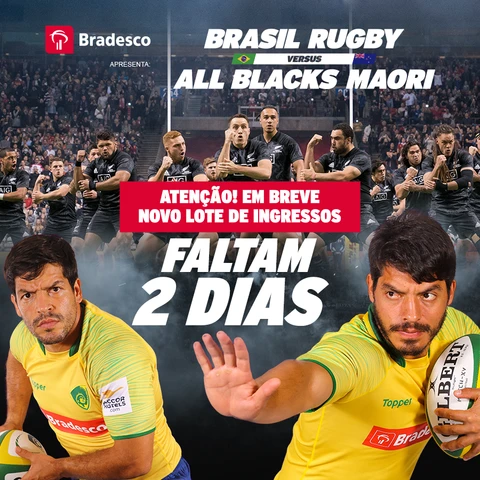 3º Lote de ingressos para Brasil X All Blacks Maori, inicia nessa quarta -feira, dia 17/10