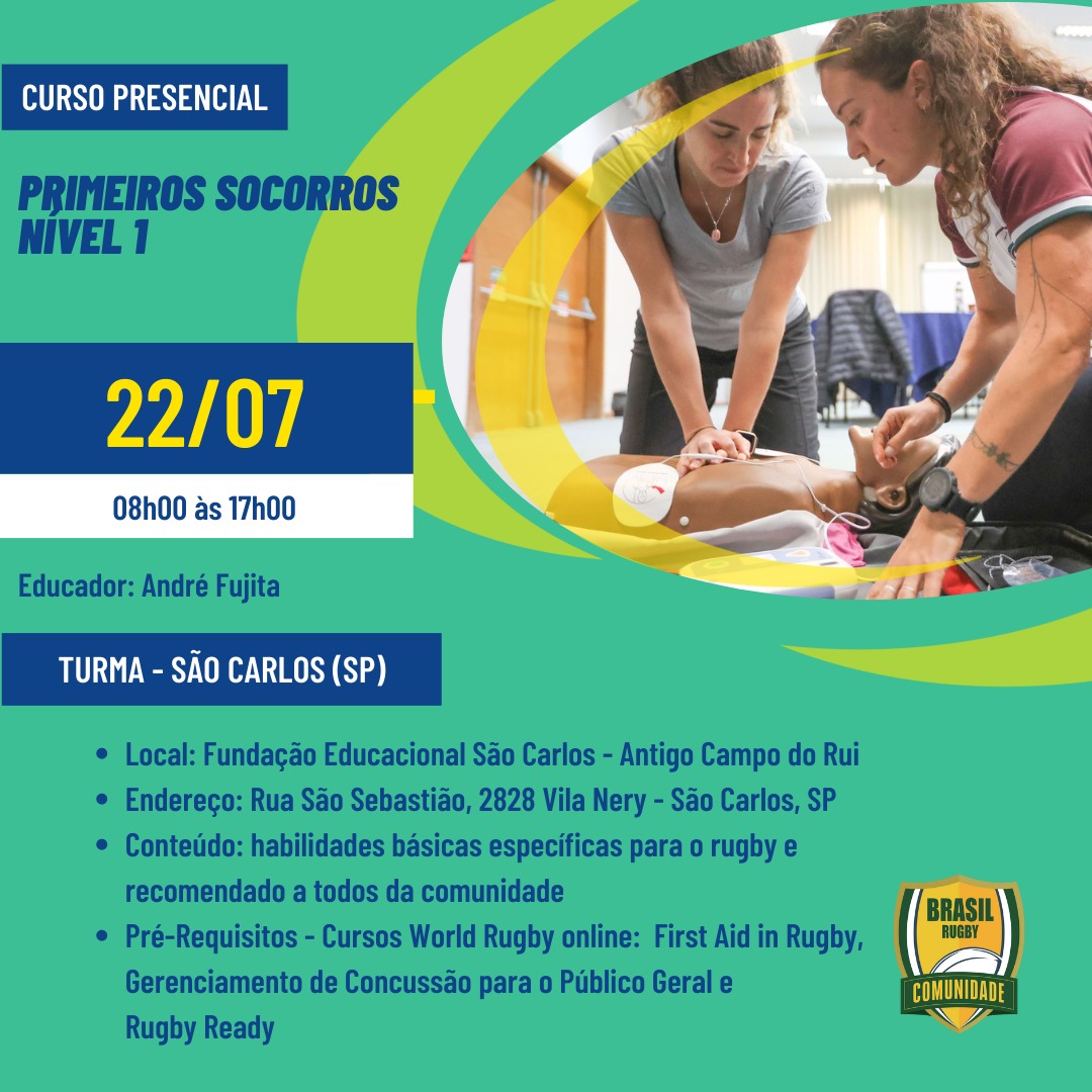 Inscrições Abertas para Curso de Primeiros Socorros Nível 1 em São Carlos