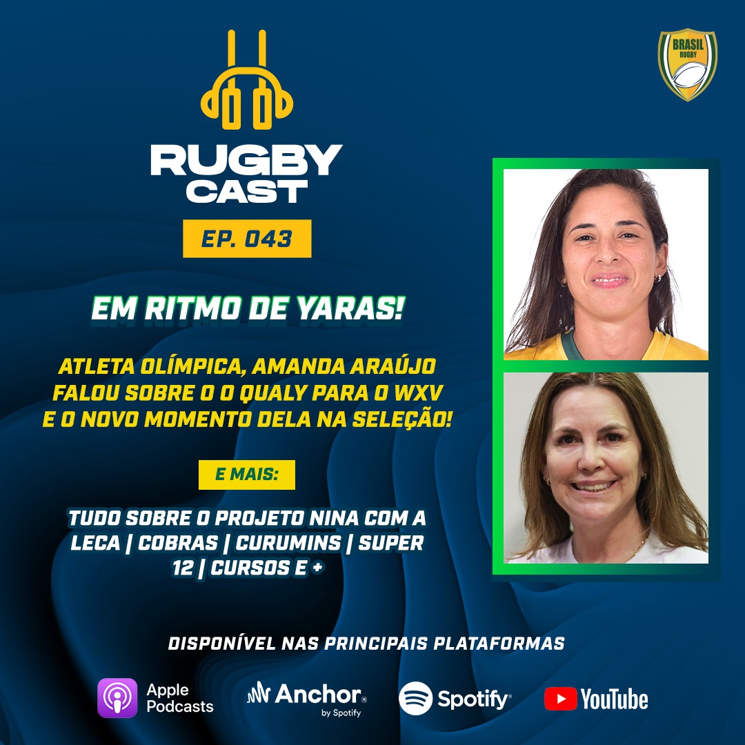 RugbyCast #43: tudo sobre as Yaras, com Amanda Araújo, e sobre o Projeto Nina!